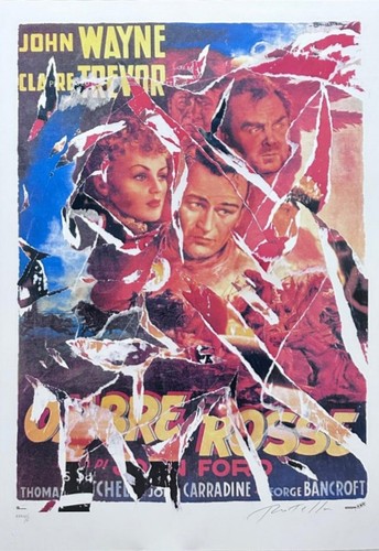 Mimmo rotella ombre rosse - ombre,